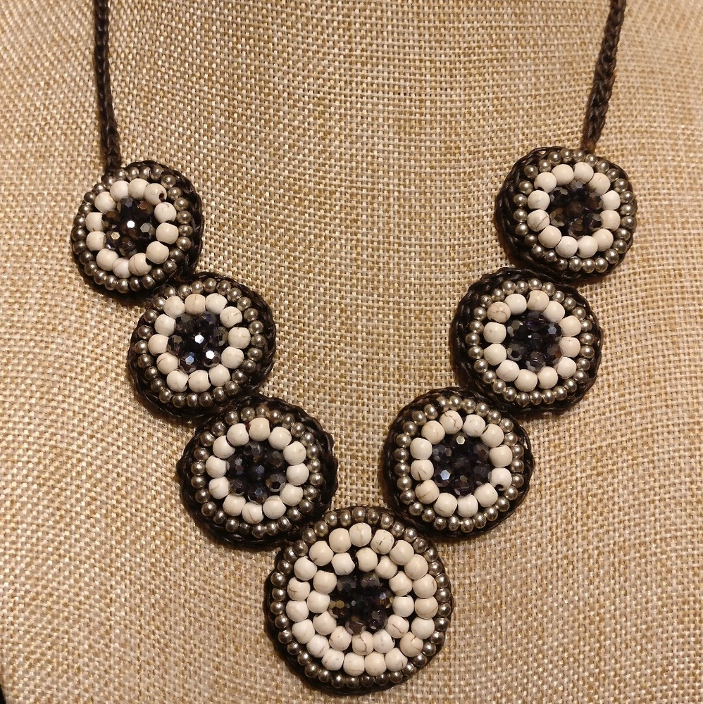 Macrame White Stone Necklace